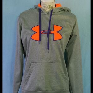 Under Armour WomanscMedium Gray Hoodie with Blue and Orange Accents